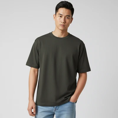 Gambar Ataru T-Shirt Pria Basic All Size - Hijau Tua