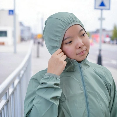 Gambar Ataru Jaket Foldable Wanita - Hijau Sage