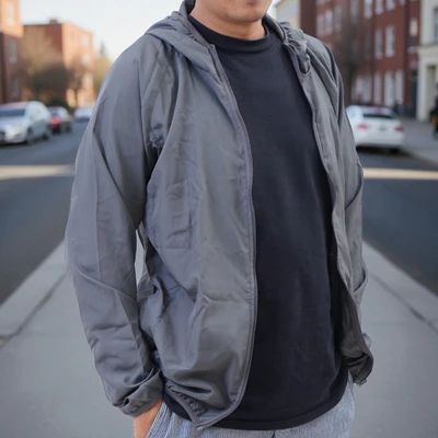 Gambar Ataru Jaket Lipat Pria - Abu-Abu