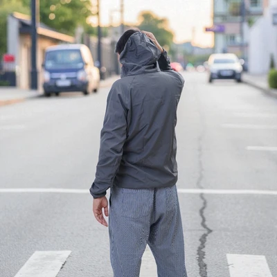 Gambar Ataru Jaket Lipat Pria - Abu-Abu