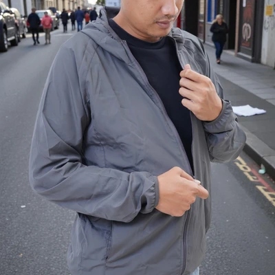 Gambar Ataru Jaket Lipat Pria - Abu-Abu