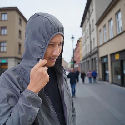 Gambar Ataru Jaket Lipat Pria - Abu-Abu