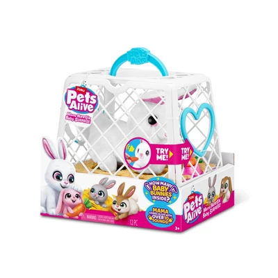 Gambar Zuru Set Boneka Pets Alive Mama Bunny & Baby - Putih