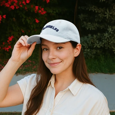 Gambar Ataru Topi Baseball Los Angeles - Biru Denim