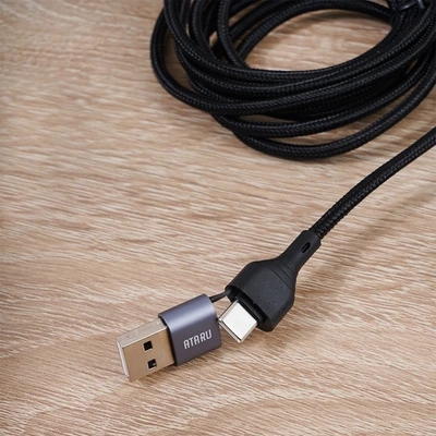 Gambar Ataru Kabel Charger USB-C 4-in-1 2 Meter - Abu-Abu