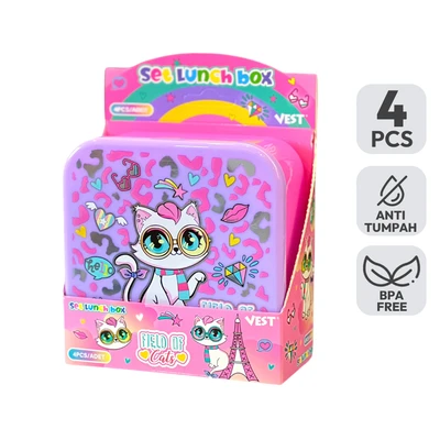 Gambar Kiddy Star Kotak Makanan Anak Plastik Cat Set 4 Pcs - Mix
