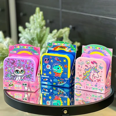 Gambar Kiddy Star Kotak Makanan Anak Plastik Cat Set 4 Pcs - Mix