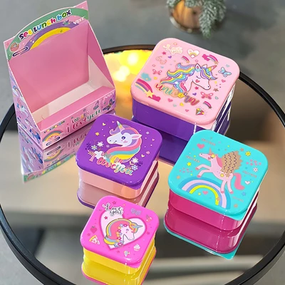 Gambar Kiddy Star Kotak Makanan Anak Plastik Unicorn Set 4 Pcs - Mix