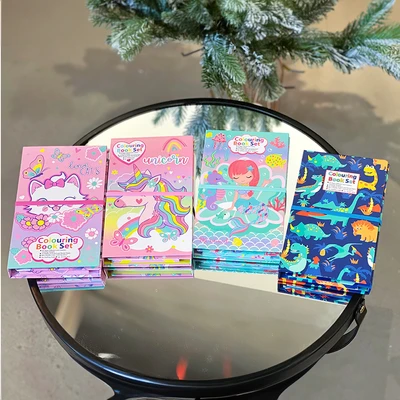Gambar Kiddy Star Set Buku Mewarnai Cat - Pink