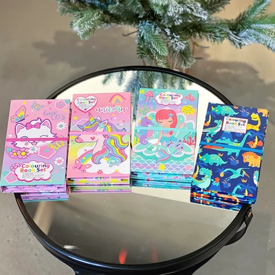 Gambar Kiddy Star Set Buku Mewarnai Unicorn