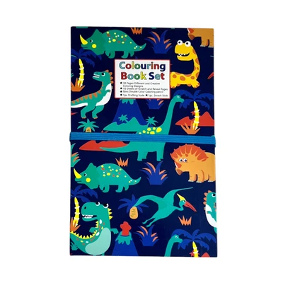 Gambar Kiddy Star Set Buku Mewarnai Dino - Mix