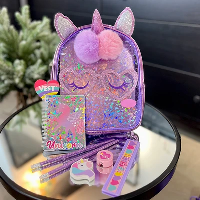 Gambar Kiddy Star Tas Ransel Anak & Set Alat Tulis - Pink