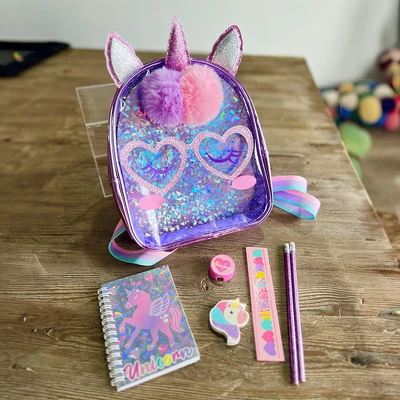 Gambar Kiddy Star Tas Ransel Anak & Set Alat Tulis - Pink