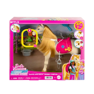 Gambar Barbie Set Mysteries The Great Horse Chase Cheval - Krem