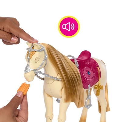 Gambar Barbie Set Mysteries The Great Horse Chase Cheval - Krem