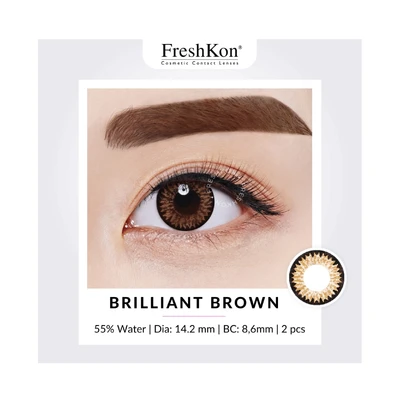 Gambar Freshkon -2.5 Softlens Colors Fusion Monthly Brilliant - Cokelat