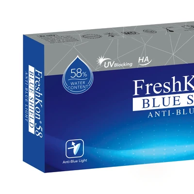 Gambar Freshkon -2.5 Softlens 58 Blue Shield Monthly - Transparan