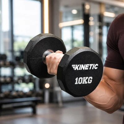 Gambar Kinetic 10 kg Dumbbell Pev Round - Hitam