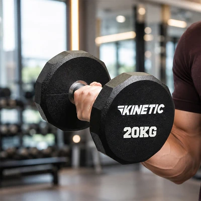 Gambar Kinetic 20 kg Dumbbell Pev Round - Hitam