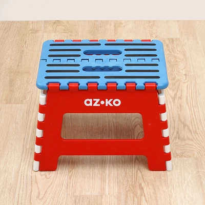 Gambar Bangku Pijak Lipat 22 cm - Biru/Merah