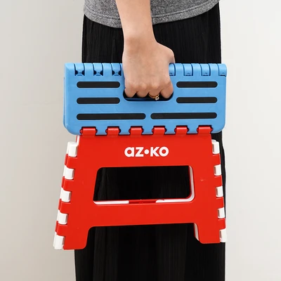 Gambar Bangku Pijak Lipat 22 cm - Biru/Merah