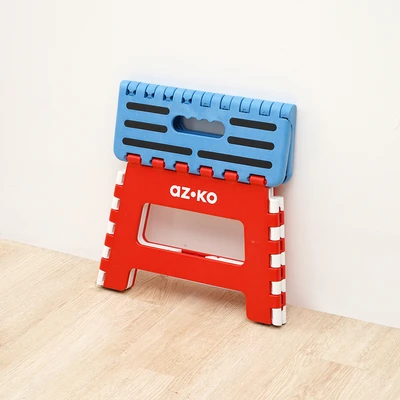 Gambar Bangku Pijak Lipat 22 cm - Biru/Merah