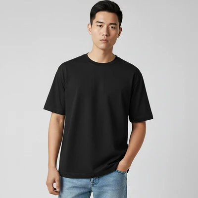Gambar Ataru T-Shirt Pria Basic All Size - Hitam