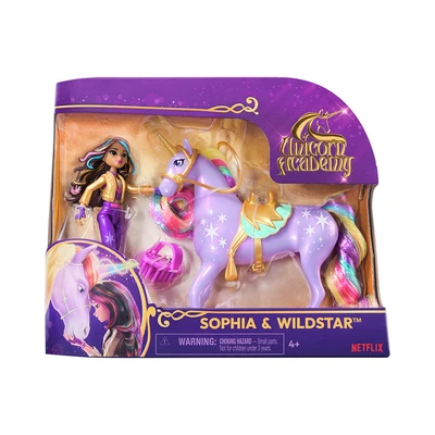 Gambar Unicorn Academy Set Boneka Sophia & Light Magic Wildstar - Ungu