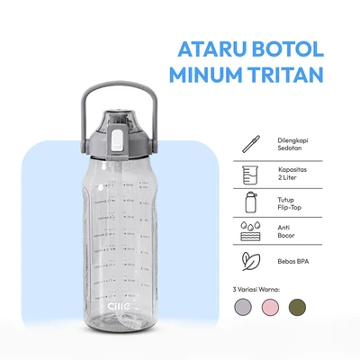 Jual Ataru Botol Minum Tritan 2 Liter - Abu-Abu Terbaru | Ruparupa