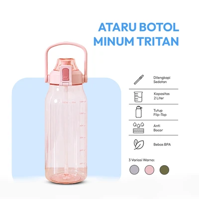 Gambar Ataru Botol Minum Tritan 2 Liter - Pink