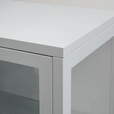 Gambar Informa Penny Kabinet 2 Pintu Kaca Low - Abu-Abu Muda
