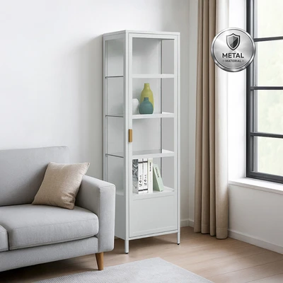 Gambar Informa Penny Kabinet 1 Pintu Kaca High - Abu-Abu Muda