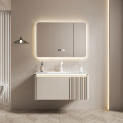 Gambar Informa Leisha Set Kabinet Kamar Mandi LED - Krem Beige