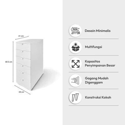 Gambar Informa Norden Laci Kantor 6 Tingkat Metal - Putih