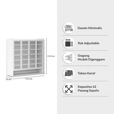 Gambar Informa August Kabinet Sepatu 4 Pintu - Putih