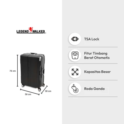 Gambar Legend Walker Koper PC TSA Lock Auto Scale 28 Inch - Hitam