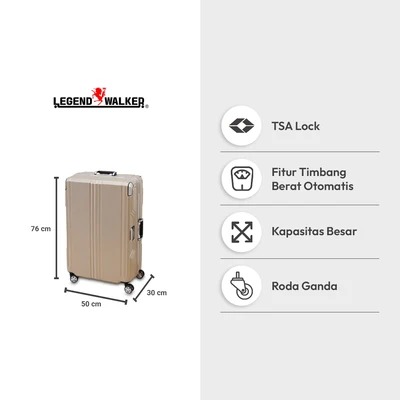 Gambar Legend Walker Koper PC TSA Lock Auto Scale 28 Inch - Gold Champagne