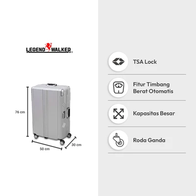 Gambar Legend Walker Koper PC TSA Lock Auto Scale 28 Inch - Silver