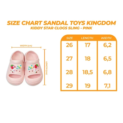 Gambar Kiddy Star Ukuran 28 Sandal Anak Clogs Sling - Pink