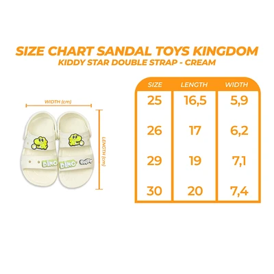 Gambar Kiddy Star Ukuran 26 Sandal Anak Double Straps - Krem