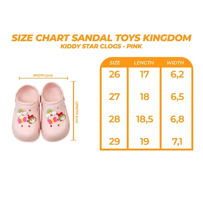 Gambar Kiddy Star Ukuran 29 Sandal Anak Clogs - Pink
