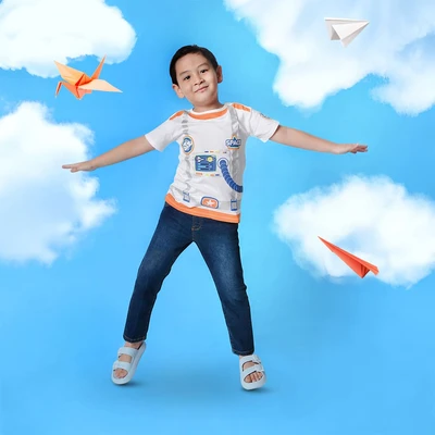 Gambar Kiddy Star Ukuran 32 Sandal Anak Double Strap - Biru