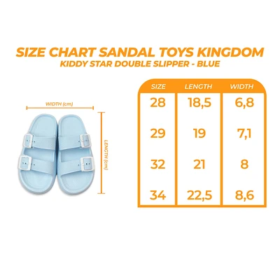 Gambar Kiddy Star Ukuran 32 Sandal Anak Double Strap - Biru