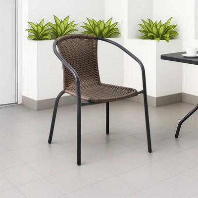 Gambar Soleil Kursi Teras Wicker Bistro Breenara - Cokelat