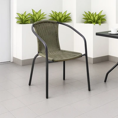 Gambar Soleil Kursi Teras Wicker Bistro Greenara - Hijau
