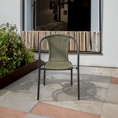 Gambar Soleil Kursi Teras Wicker Bistro Greenara - Hijau