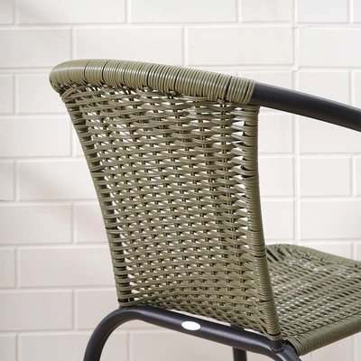 Gambar Soleil Kursi Teras Wicker Bistro Greenara - Hijau