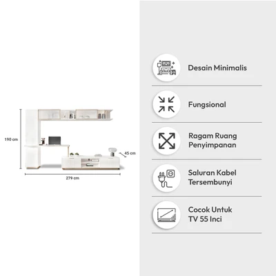 Gambar Informa Illona Set Lemari TV Entertainment Center - Putih
