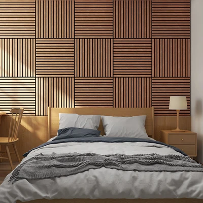 Gambar Maxbuilt 60x2.1x60 cm Panel Dinding Akustik - Cokelat Wenge