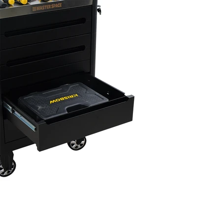 Gambar Masterspace Troli Kabinet Perkakas Dengan 7 Laci - Hitam